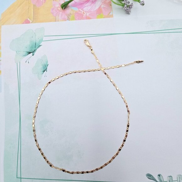 Shiny Rose Gold Twisted Chain Necklace, 18 Inch, Gold Plated Brass, XPNL0103 - Picture 10 of 12